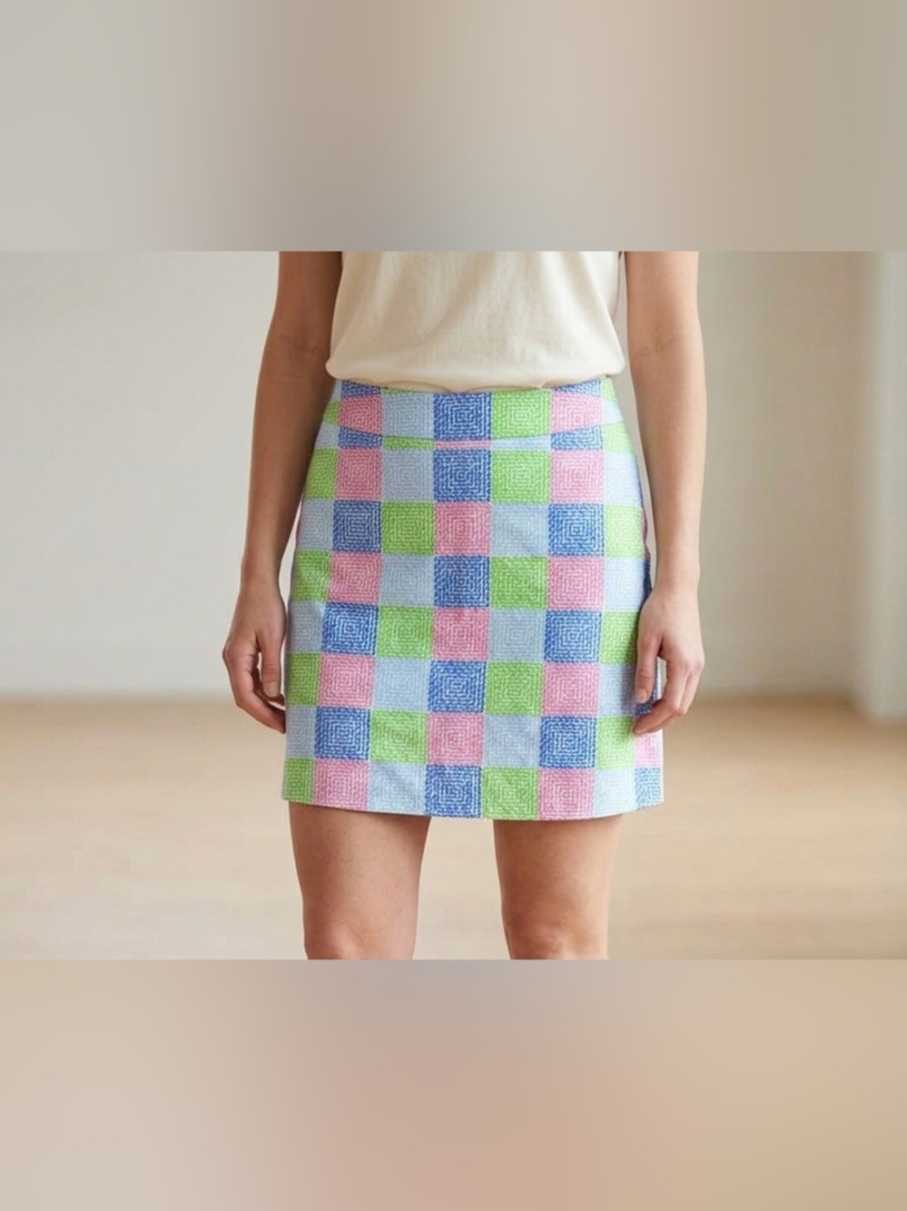 Vineyard Vines Golf Skort Womens 2 Patchwork Whale Pink Blue Green Tennis Preppy